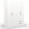 CBA Kledingkast Spectre 157cm 4 deuren & 2 lades - mat wit Best