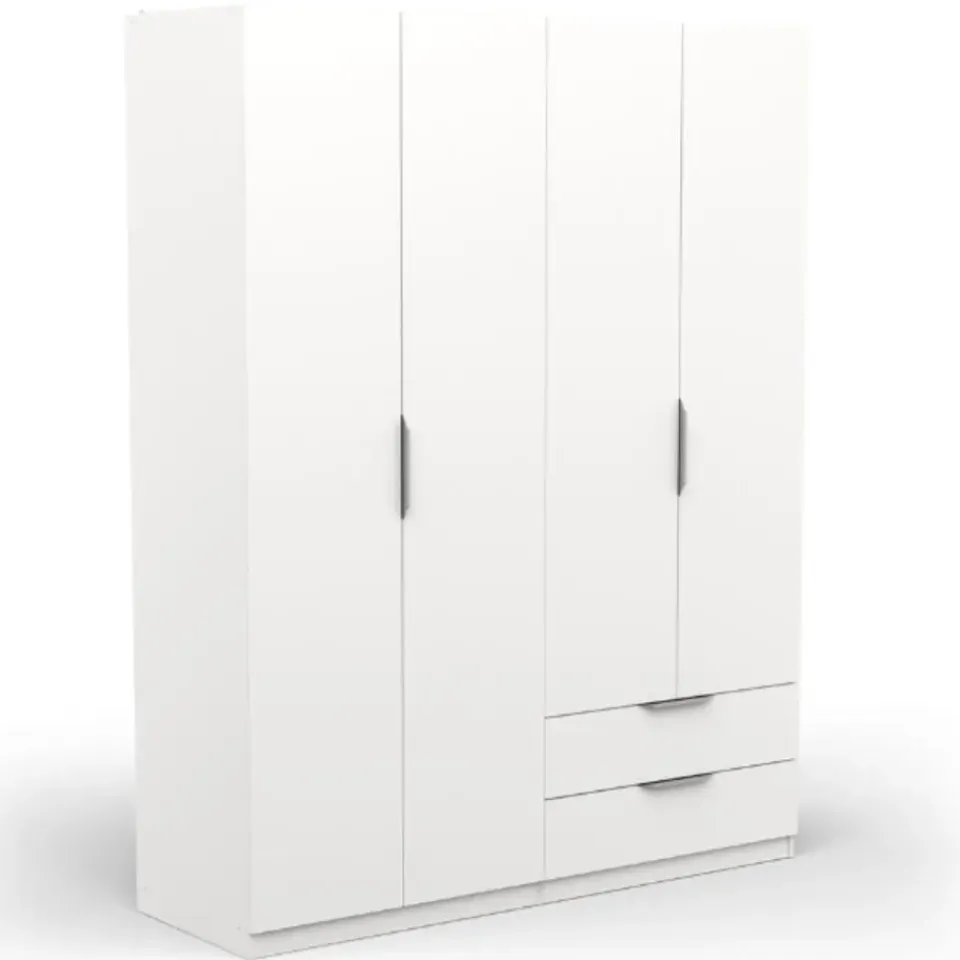 CBA Kledingkast Spectre 157cm 4 deuren & 2 lades - mat wit Best