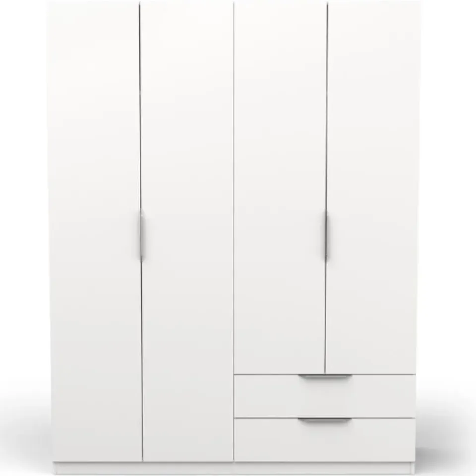 CBA Kledingkast Spectre 157cm 4 deuren & 2 lades - mat wit Best