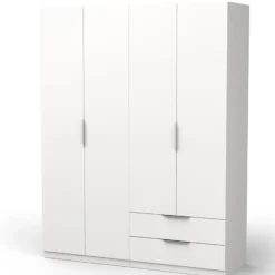CBA Kledingkast Spectre 157cm 4 deuren & 2 lades - mat wit Best
