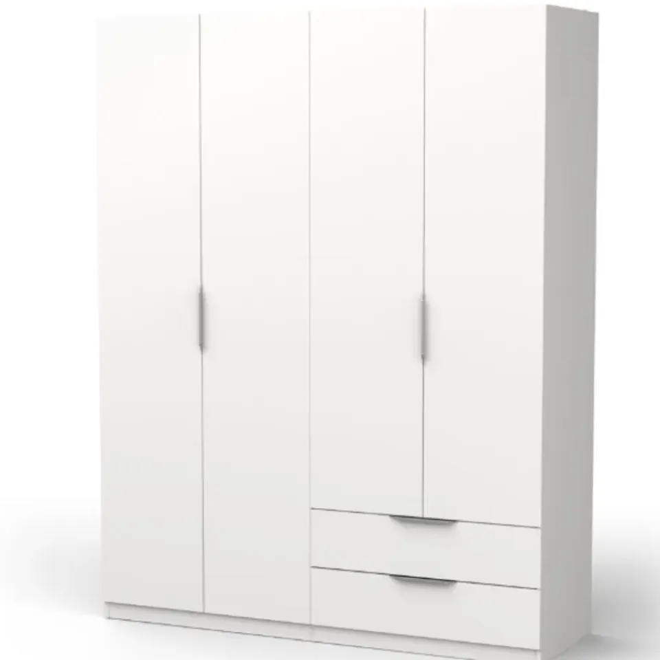 CBA Kledingkast Spectre 157cm 4 deuren & 2 lades - mat wit Best