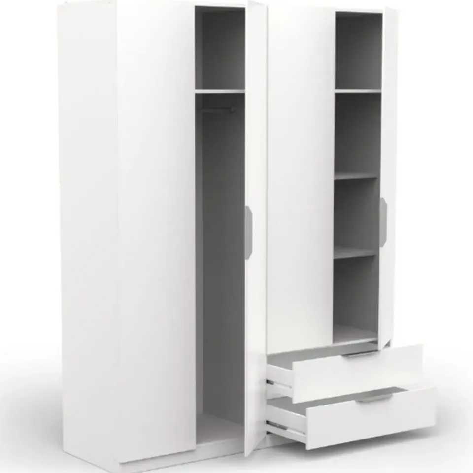 CBA Kledingkast Spectre 157cm 4 deuren & 2 lades - mat wit Best