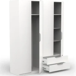 CBA Kledingkast Spectre 157cm 4 deuren & 2 lades - mat wit Best