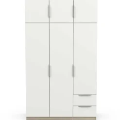 CBA Kledingkast Spectre 120cm 6 deuren & 2 lades - mat wit/eik Clearance