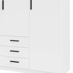 Leen Bakker Kledingkast Sprint 4-deurs - wit - 200x196x50 cm Discount