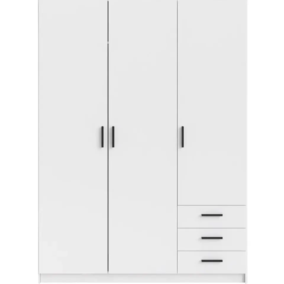 Leen Bakker Kledingkast Sprint 3-deurs - wit - 200x147x50 cm Hot