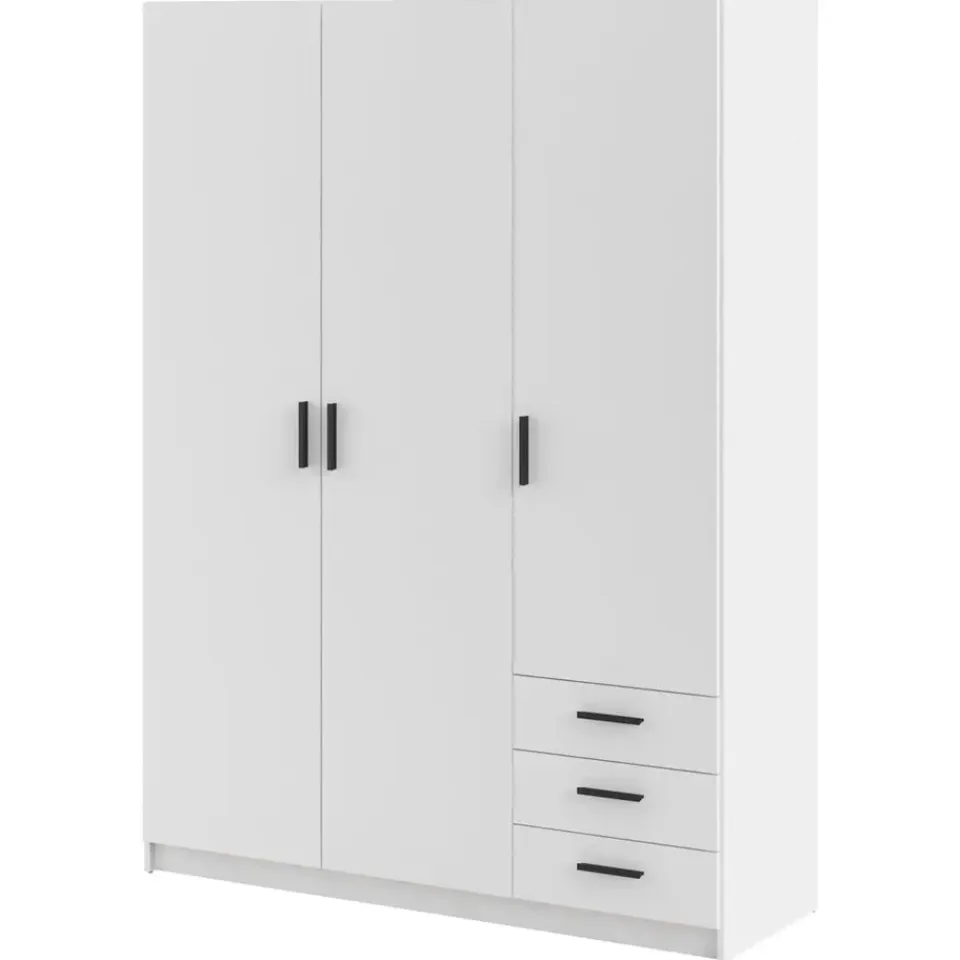 Leen Bakker Kledingkast Sprint 3-deurs - wit - 200x147x50 cm Hot
