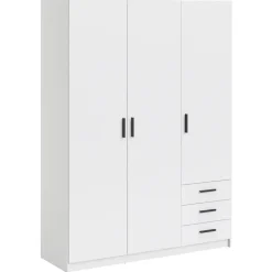 Leen Bakker Kledingkast Sprint 3-deurs - wit - 200x147x50 cm Hot