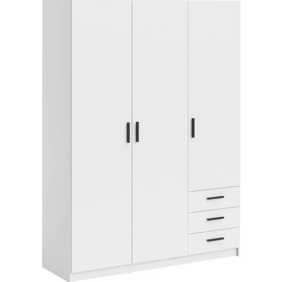 Leen Bakker Kledingkast Sprint 3-deurs - wit - 200x147x50 cm Hot