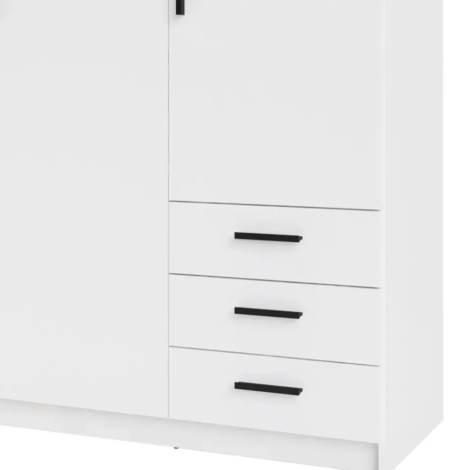 Leen Bakker Kledingkast Sprint 3-deurs - wit - 200x147x50 cm Hot