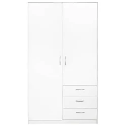 Leen Bakker Kledingkast Varia 2-deurs - wit - 175x97x50 cm Outlet