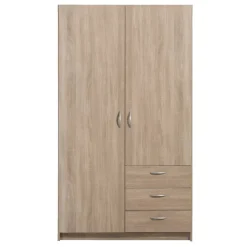 Leen Bakker Kledingkast Varia 2-deurs - licht eiken - 175x97x50 cm Outlet