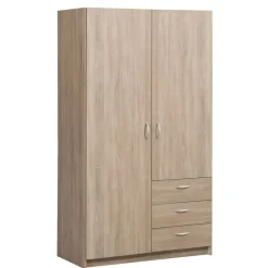 Leen Bakker Kledingkast Varia 2-deurs - licht eiken - 175x97x50 cm Outlet