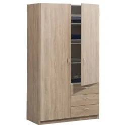 Leen Bakker Kledingkast Varia 2-deurs - licht eiken - 175x97x50 cm Outlet