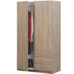 Leen Bakker Kledingkast Varia 2-deurs - licht eiken - 175x97x50 cm Outlet