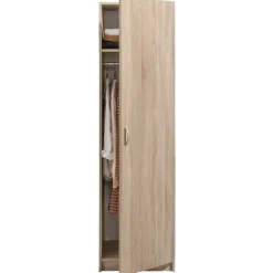 Leen Bakker Kledingkast Varia 1-deurs - licht eiken - 175x49x50 cm Discount