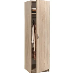 Leen Bakker Kledingkast Varia 1-deurs - licht eiken - 175x49x50 cm Discount