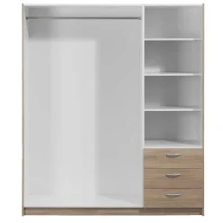 Leen Bakker Kledingkast Varia 3-deurs inclusief spiegel - licht eiken - 175x146x50 cm Outlet