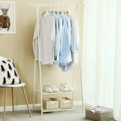 Merkloos Kledingrek - metaal - wit Best