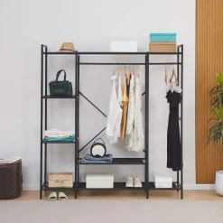 Emob Exclusive Kledingrek Marek - 160x40x171cm - zwart metaal Online