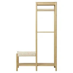 House Nordic Kledingrek Naturel Bamboe - 14x39x165cm - Ember New