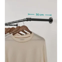 Merkloos Kledingrek Set van 2 - Metaal - Industrieel - Zwart New