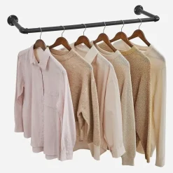 Merkloos Kledingrek Set van 2 - Metaal - Industrieel - Zwart New