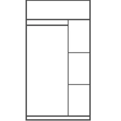 CBA Kleerkast Lorrie 2 schuifdeuren, 1 kledingroede en 3 legplanken-Shannon eik Best