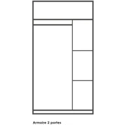 CBA Kleerkast Lorrie 2 schuifdeuren, 1 kledingroede en 3 legplanken-Shannon eik Best