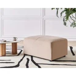 Leen Bakker KOHLO - Ottomaan - Taupe - Polyester Discount