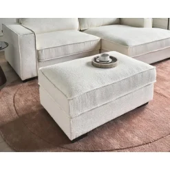 Leen Bakker KOLDING - Ottomaan - Lichtbeige - Bouclé Clearance