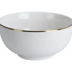 Excellent Houseware Kommetje/serveer schaaltje - wit/goud - D14 x 7 cm - porselein Sale