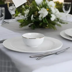 Excellent Houseware Kommetje/serveer schaaltje - wit/goud - D14 x 7 cm - porselein Sale