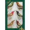 Krebs Decoratie vogels - 6x - op clip - gekleurd - 9 cm - glas Hot