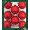 Krebs Kerstballen - 8 stuks - vuurrood - glas - 7 cm Sale