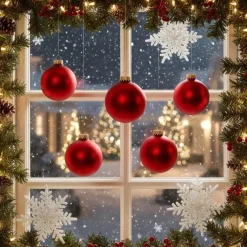 Krebs Kerstballen - 8 stuks - vuurrood - glas - 7 cm Sale