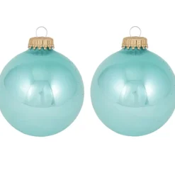 Krebs Kerstballen - 8 stuks - glas - blauw - 7 cm