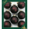 Krebs Kerstballen - 8 stuks - bruin-rood - glas - 7 cm New