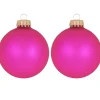 Krebs Kerstballen - bubbelgum roze - 8x - glas - 7 cm Best
