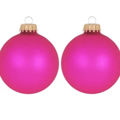 Krebs Kerstballen - bubbelgum roze - 8x - glas - 7 cm Best
