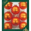 Krebs Kerstballen - wildfire velvet oranje - 8x - glas - 7 cm