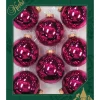 Krebs Kerstballen - 8x st - Cabernet roze - 7cm - glas - glans Discount