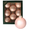 Krebs kerstballen - 8x stuks - chic roze - glas - 7 cm - mat Best