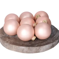 Krebs kerstballen - 8x stuks - chic roze - glas - 7 cm - mat Best