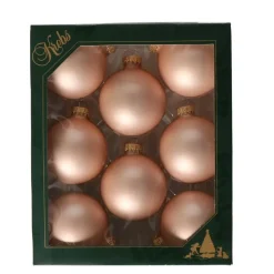 Krebs kerstballen - 8x stuks - chic roze - glas - 7 cm - mat Best