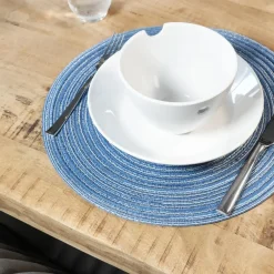 Krumble Placemat rond - Blauw Best