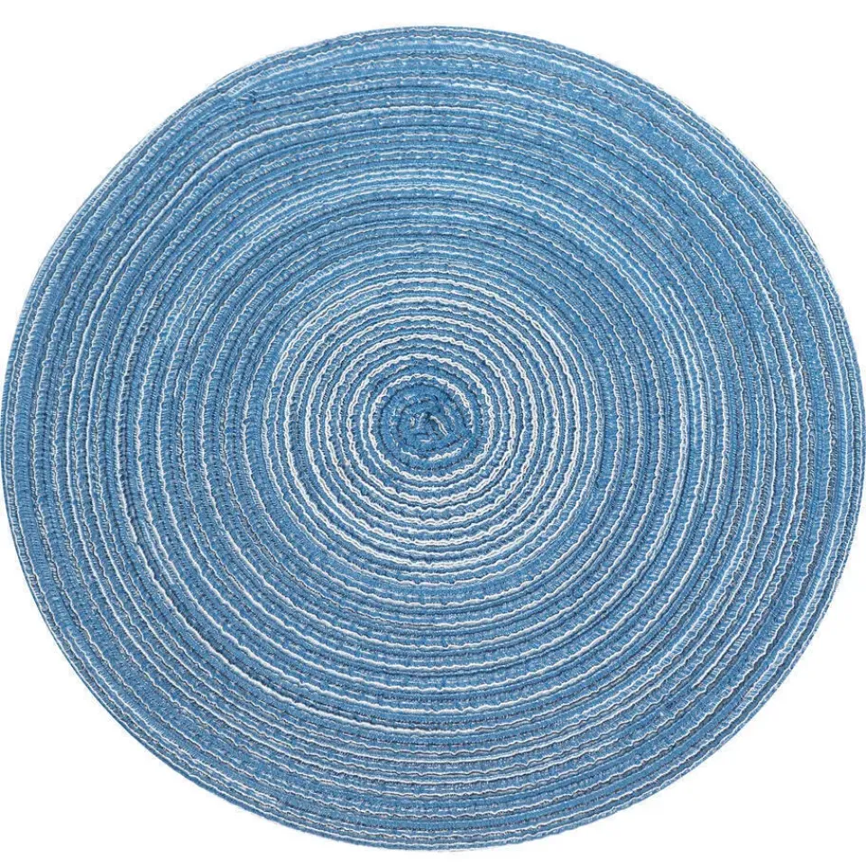 Krumble Placemat rond - Blauw/grijs - Set van 8 New