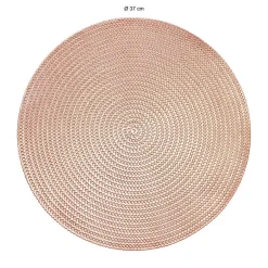 Krumble Placemat rond - PVC - Rosegoud - Set van 4 Best