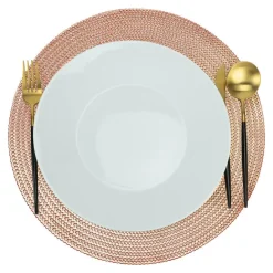 Krumble Placemat rond - PVC - Rosegoud - Set van 6