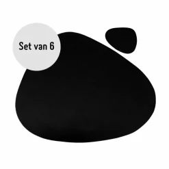 Krumble Placemat set design - 6 stuks - Zwart Discount